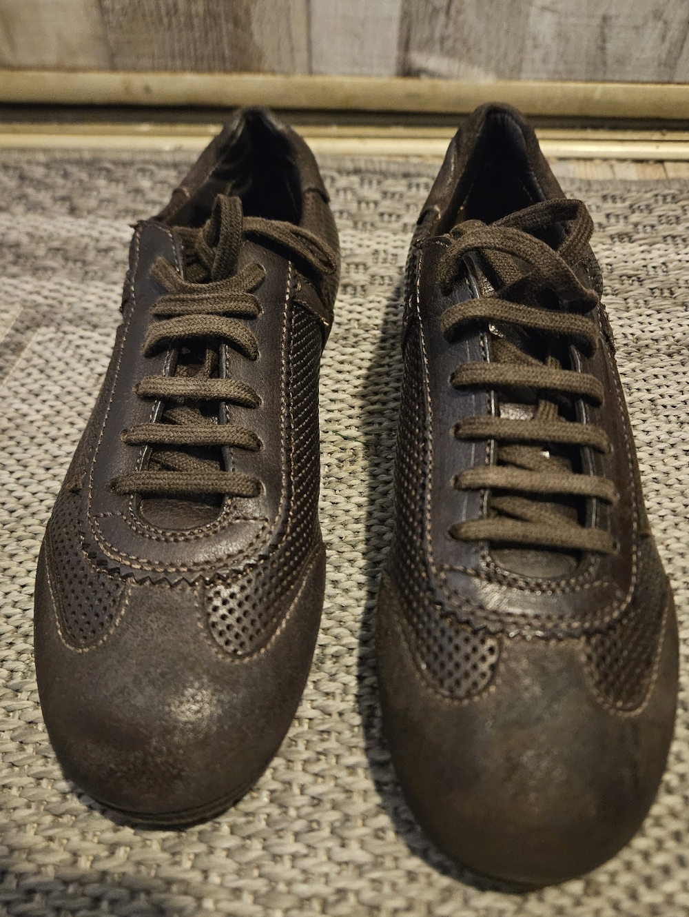 Area Forte Made In Italy Womens Leather Suede Mesh Sneakers. 40.5EU